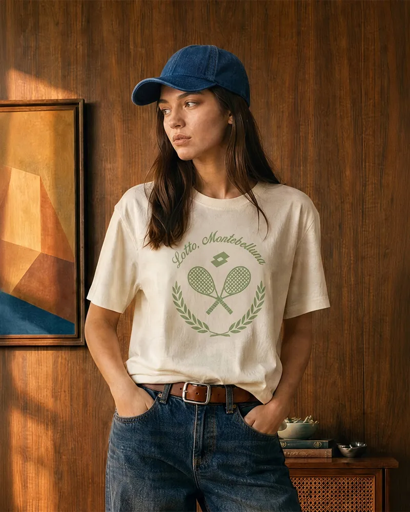 Courtline Flocked Tee - Star White